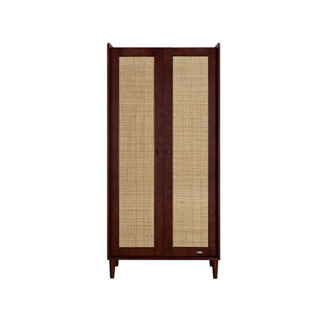 Tutti Bambini Japandi Mini 3 Piece Nursery Furniture Set with Cot Bed, Dresser and Wardrobe - Warm Walnut