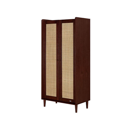 Tutti Bambini Japandi Mini 3 Piece Nursery Furniture Set with Cot Bed, Dresser and Wardrobe - Warm Walnut