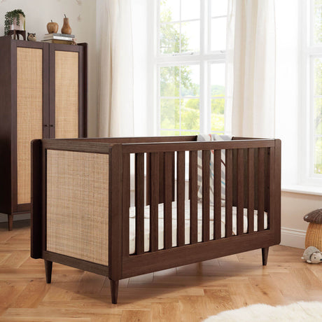 Tutti Bambini Japandi Mini Cot Bed - Warm Walnut