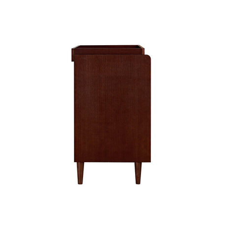 Tutti Bambini Japandi Mini 3 Piece Nursery Furniture Set with Cot Bed, Dresser and Wardrobe - Warm Walnut