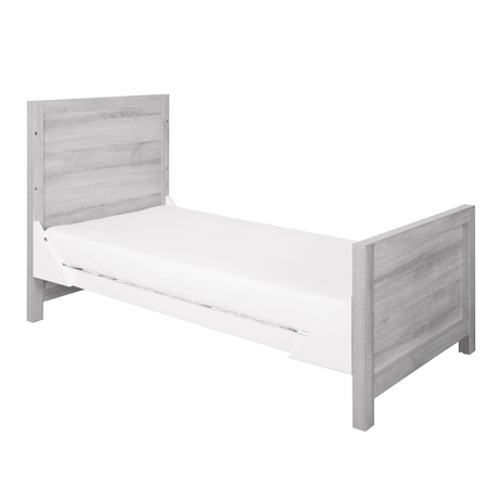 Tutti Bambini Modena 3 Piece Nursery Furniture Set with Cot Bed, Dresser & Wardrobe - White & Grey Ash