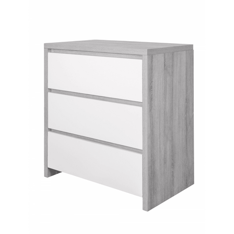 Tutti Bambini Modena 3 Piece Nursery Furniture Set with Cot Bed, Dresser & Wardrobe - White & Grey Ash