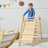 Tutti Bambini Scala Montessori 3-in-1 Pikler Climbing Frame with Climbing Wall - Natural