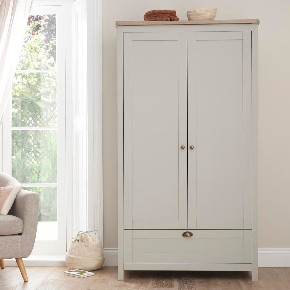 Tutti Bambini Verona Wardrobe - Dove Grey / Oak