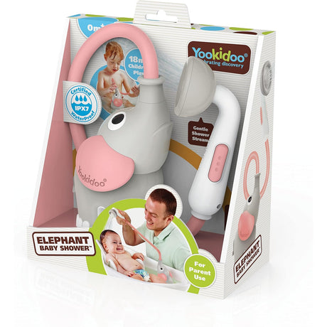 Yookidoo Elephant Water Pump Baby Bath Shower - Pink