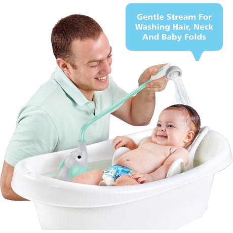 Yookidoo Elephant Water Pump Baby Bath Shower - Turquoise