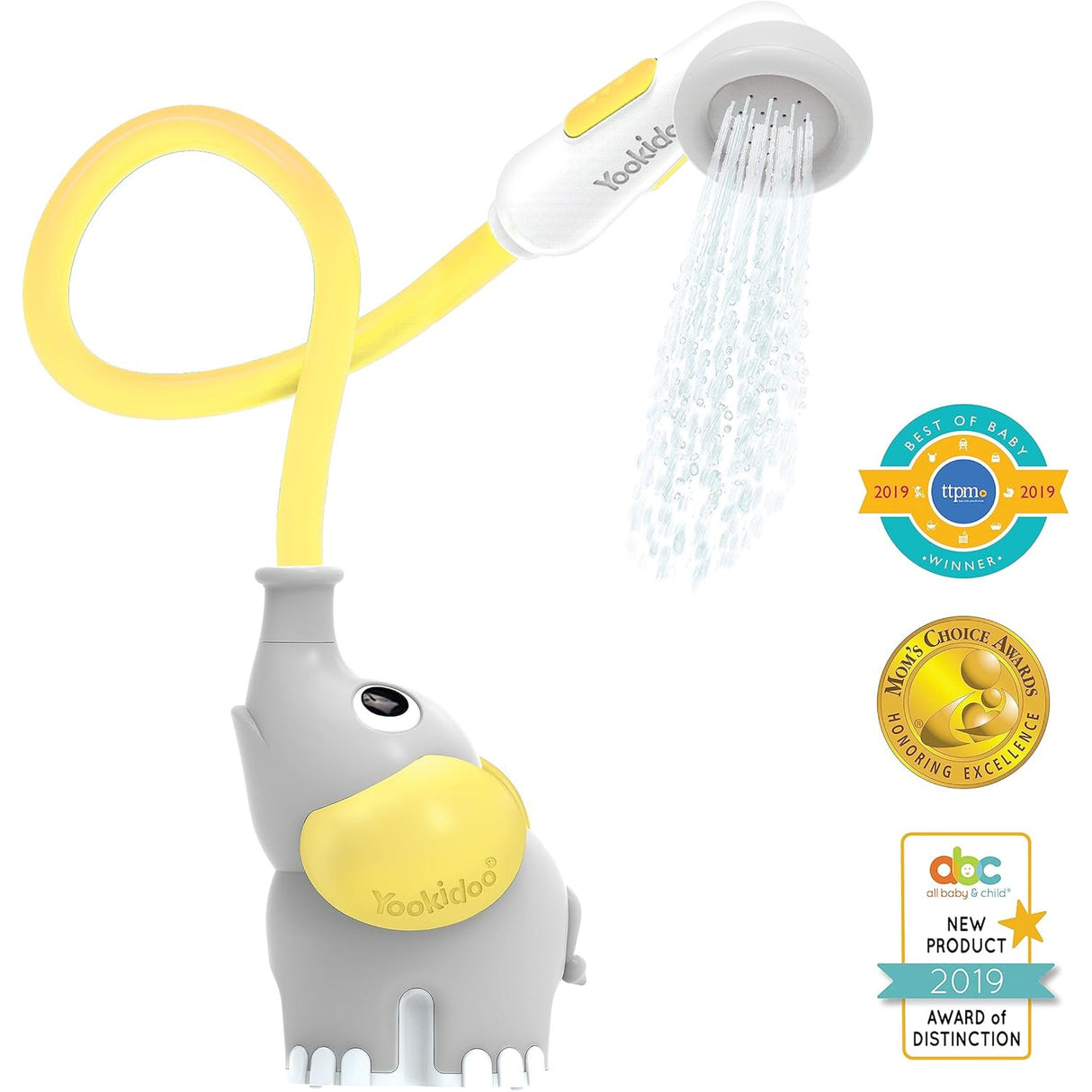 Yookidoo Elephant Water Pump Baby Bath Shower - Yellow