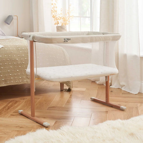 Tutti Bambini ZiZee Rocking Crib - Scandinavian Walnut & Ecru