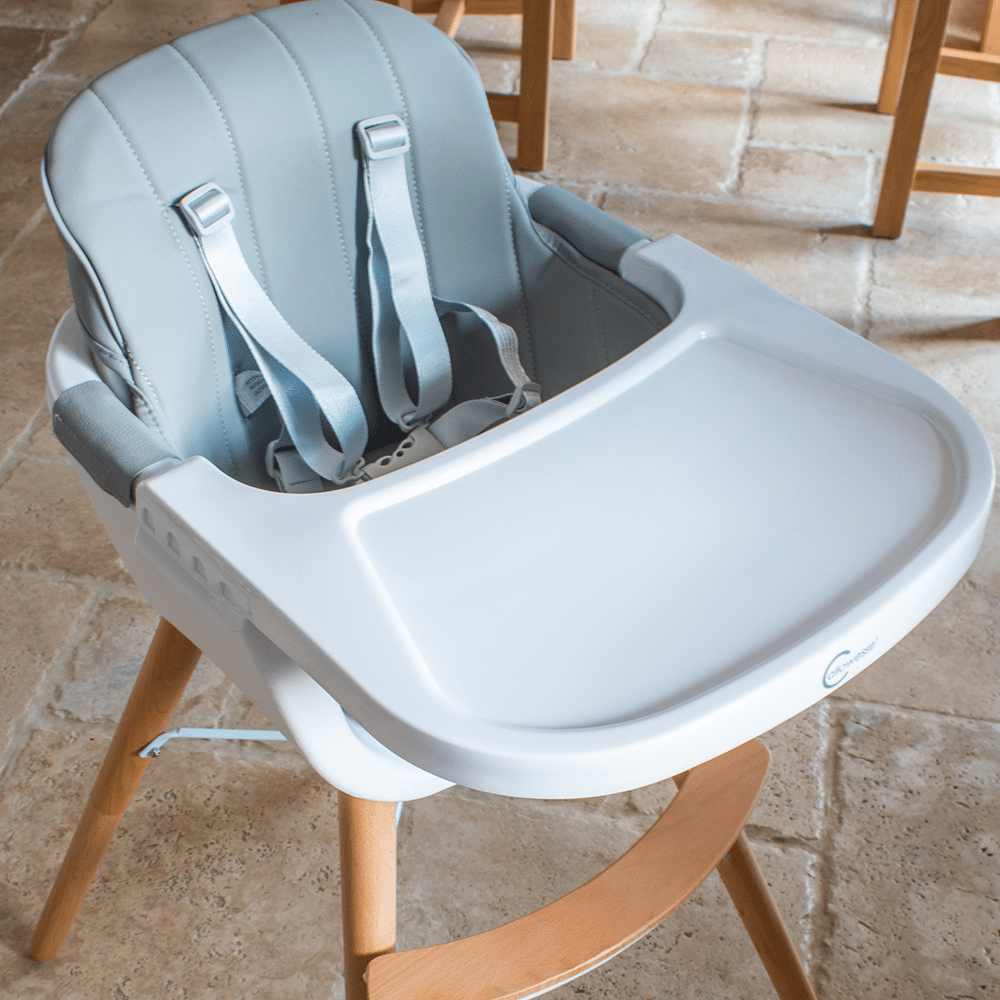 Hygienic highchair wipe clean removable tray