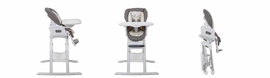 Portable compact highchair for manoeuverability